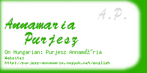 annamaria purjesz business card